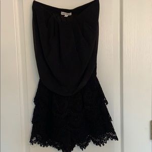 Miss Avenue Black lace strapless romper